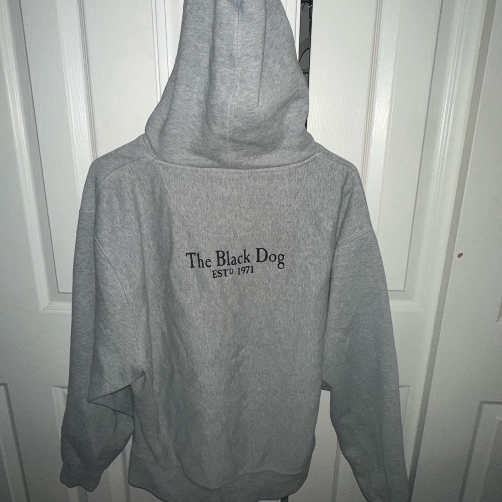 GREY BLACK DOG HOODIE MENS SIZE SMALL